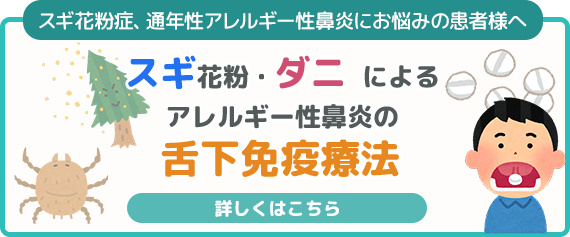 スギ花粉・ダニアレルゲンによるアレルギー性鼻炎の舌下免疫療法